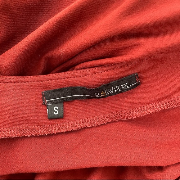 Elsewhere Rust Long Sleeve Twist Top Midi Length Tunic Size Small - Picture 8 of 8